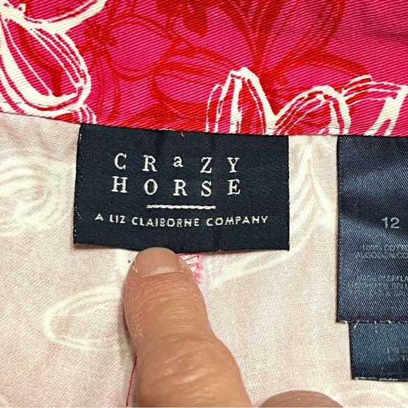 Crazy Horse A Liz Claiborne Co. 100% Cotton Pink/Red Floral Skort Skirt - Picture 10 of 14